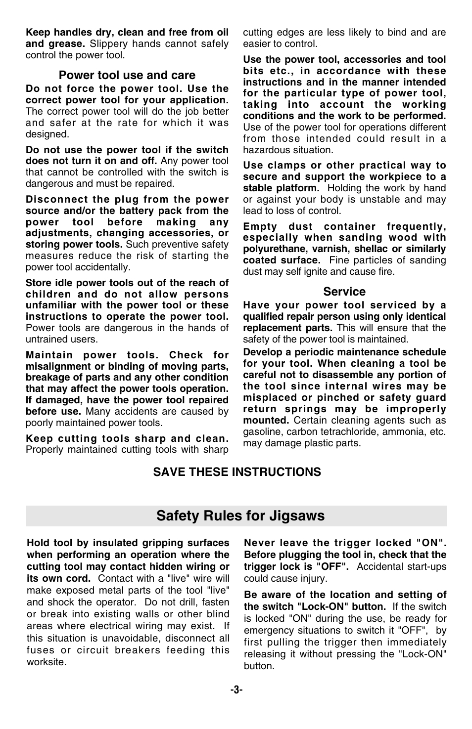 Safety rules for jigsaws | Bosch 1590EVS User Manual | Page 3 / 36