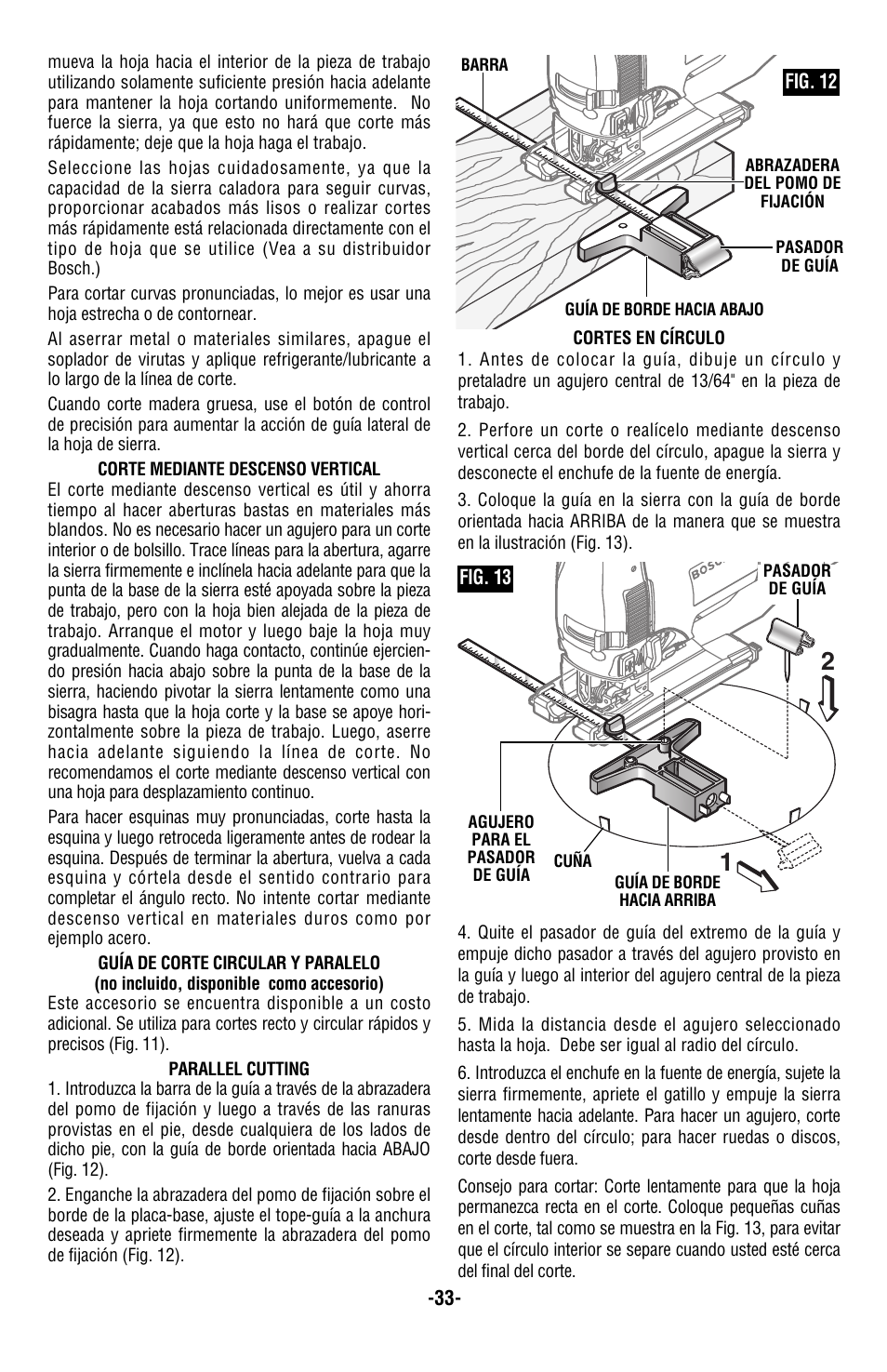 Bosch 1590EVS User Manual | Page 33 / 36