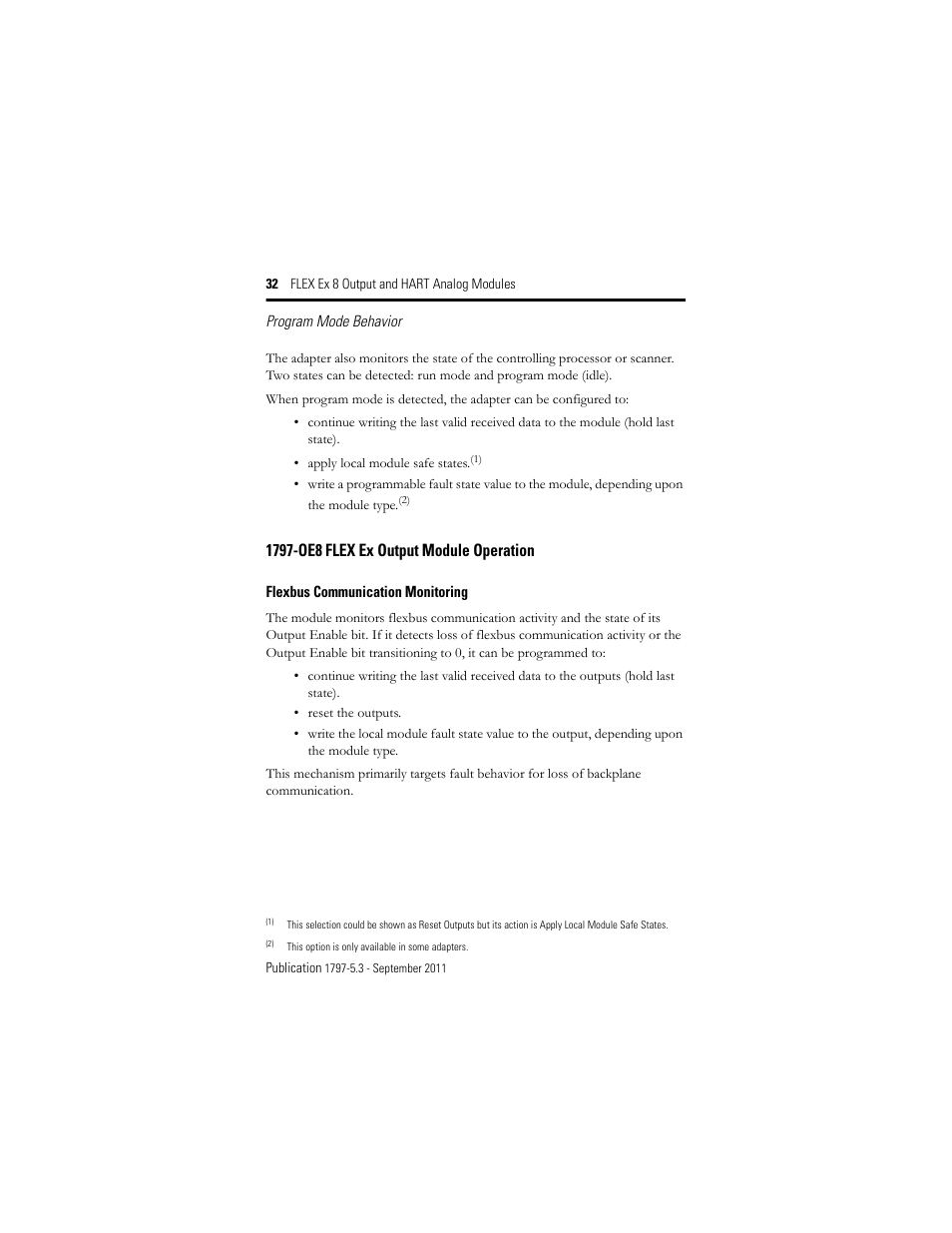1797-oe8 flex ex output module operation | Rockwell Automation 1797-OE8H FLEX Ex 8 Output Analog Modules User Manual | Page 32 / 52