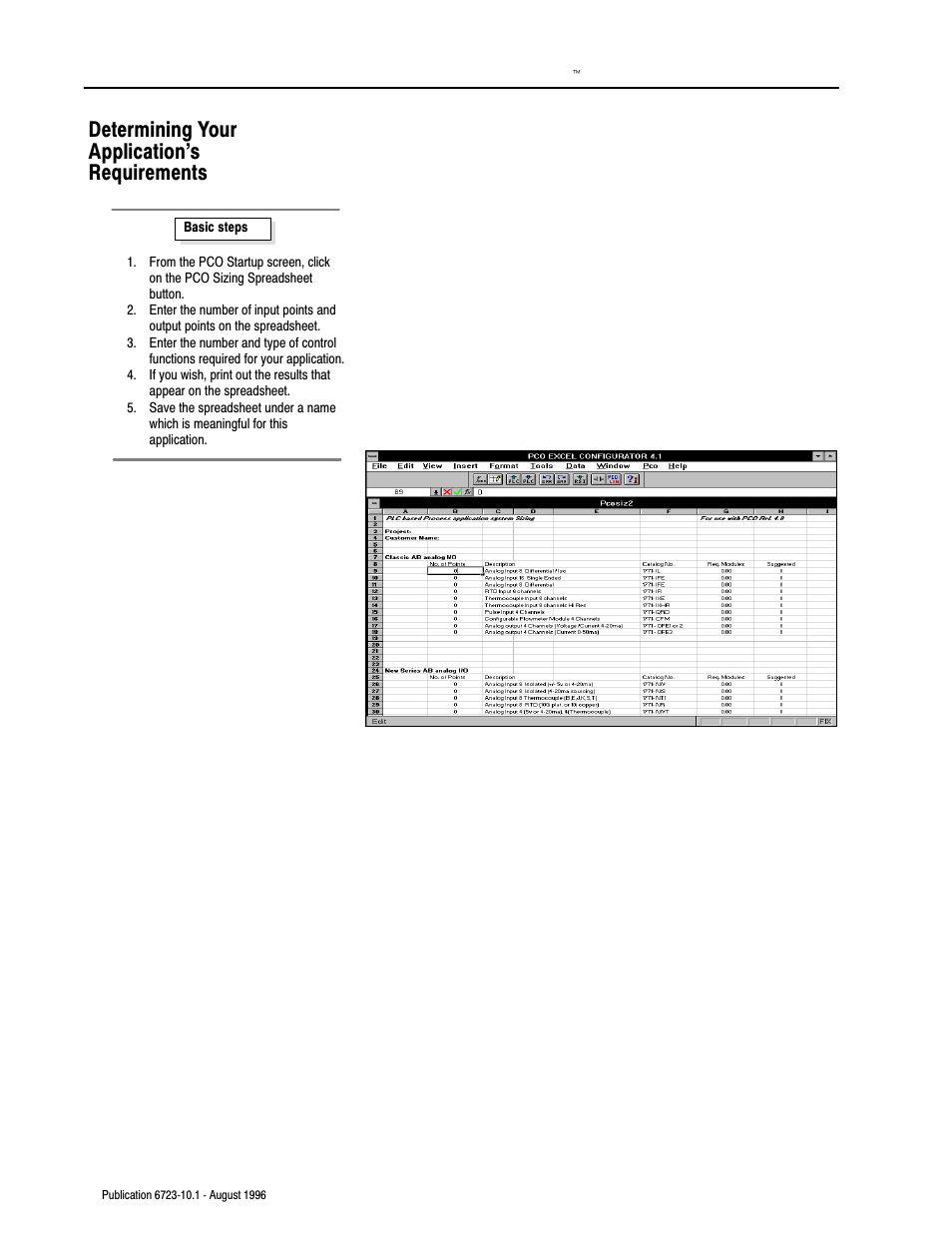 Determining your application's requirements | Rockwell Automation 6723-PCO DATA PROCESS CONFIG OPERATIO User Manual | Page 14 / 36