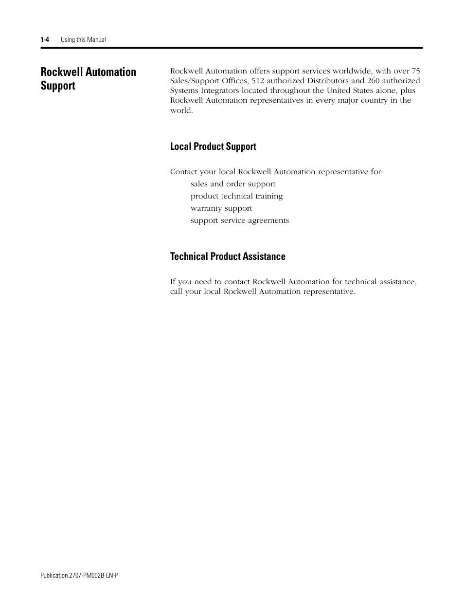 Rockwell automation support, Rockwell automation support -4 | Rockwell Automation 2707-NP2 MICROVIEW SOFTWARE PROGRAMMING MANUAL User Manual | Page 10 / 134