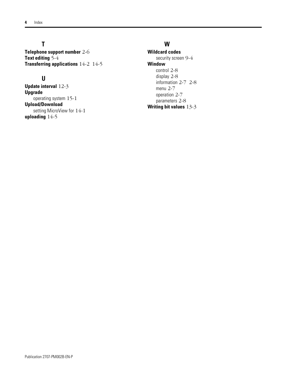 Rockwell Automation 2707-NP2 MICROVIEW SOFTWARE PROGRAMMING MANUAL User Manual | Page 132 / 134