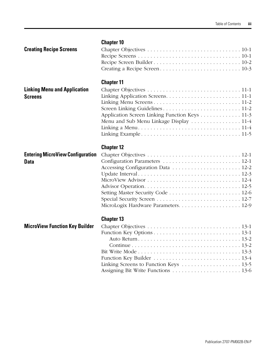 Rockwell Automation 2707-NP2 MICROVIEW SOFTWARE PROGRAMMING MANUAL User Manual | Page 5 / 134