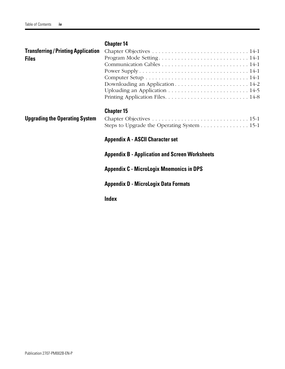 Rockwell Automation 2707-NP2 MICROVIEW SOFTWARE PROGRAMMING MANUAL User Manual | Page 6 / 134