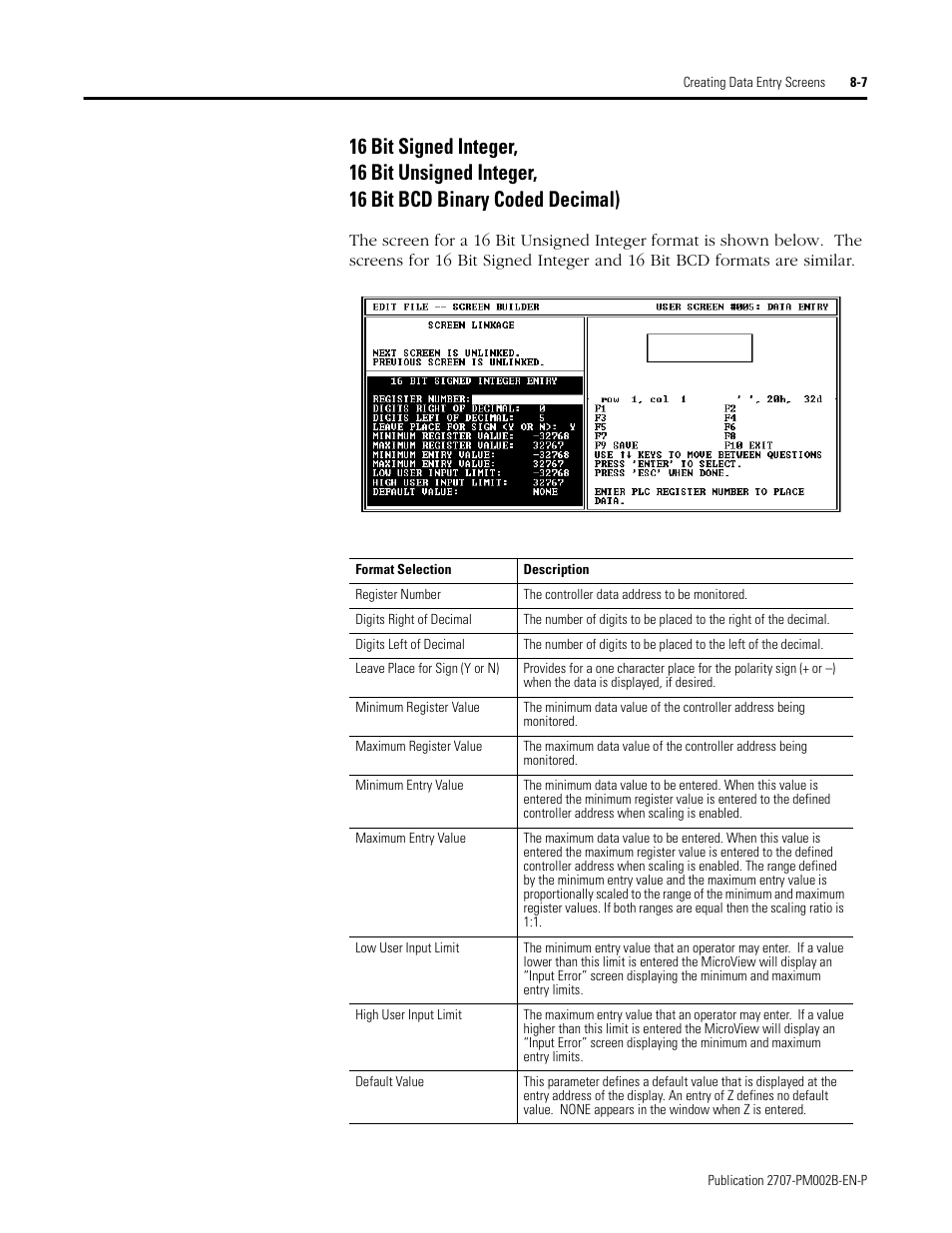 Rockwell Automation 2707-NP2 MICROVIEW SOFTWARE PROGRAMMING MANUAL User Manual | Page 63 / 134