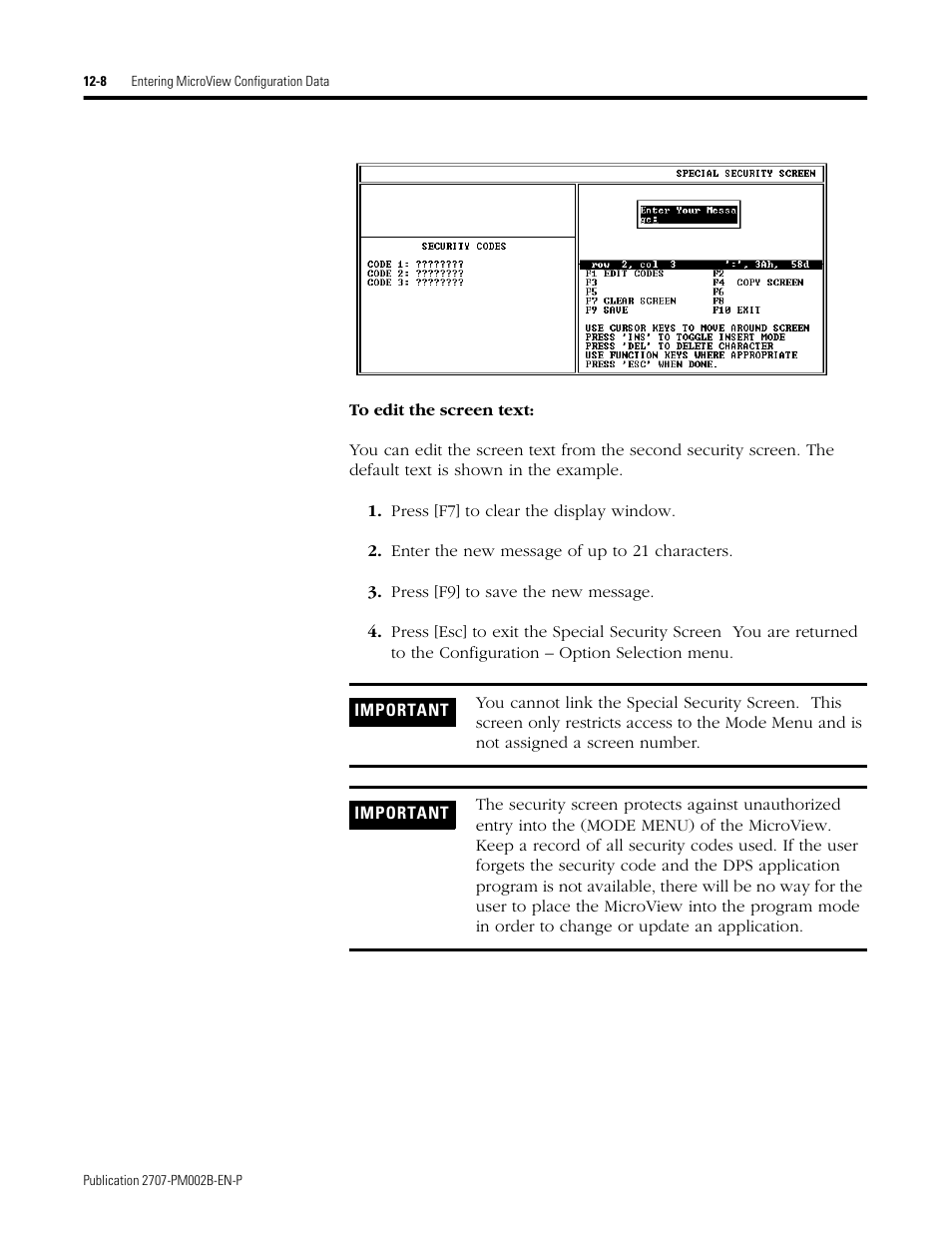 Rockwell Automation 2707-NP2 MICROVIEW SOFTWARE PROGRAMMING MANUAL User Manual | Page 86 / 134