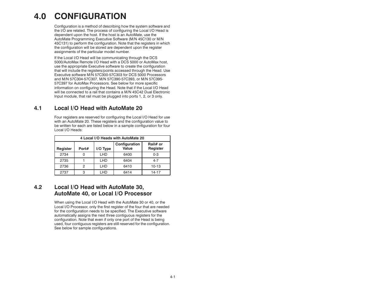 0 configuration, 1 local i/o head with automate 20, 1 local i/o head withautomate 20 | Rockwell Automation 61C23 AutoMate Local I/O Head User Manual | Page 13 / 26