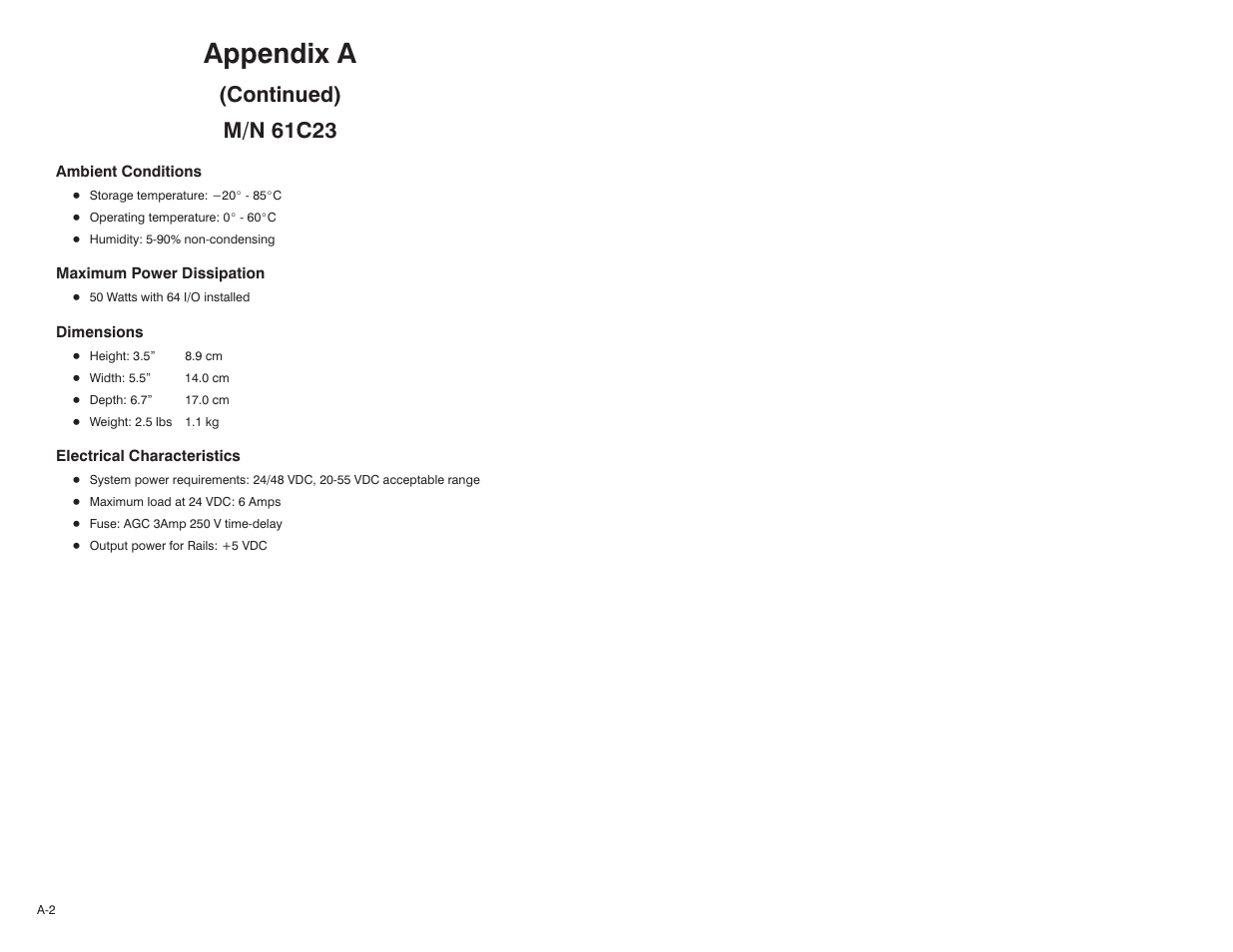 Appendix a, Continued) m/n 61c23 | Rockwell Automation 61C23 AutoMate Local I/O Head User Manual | Page 22 / 26