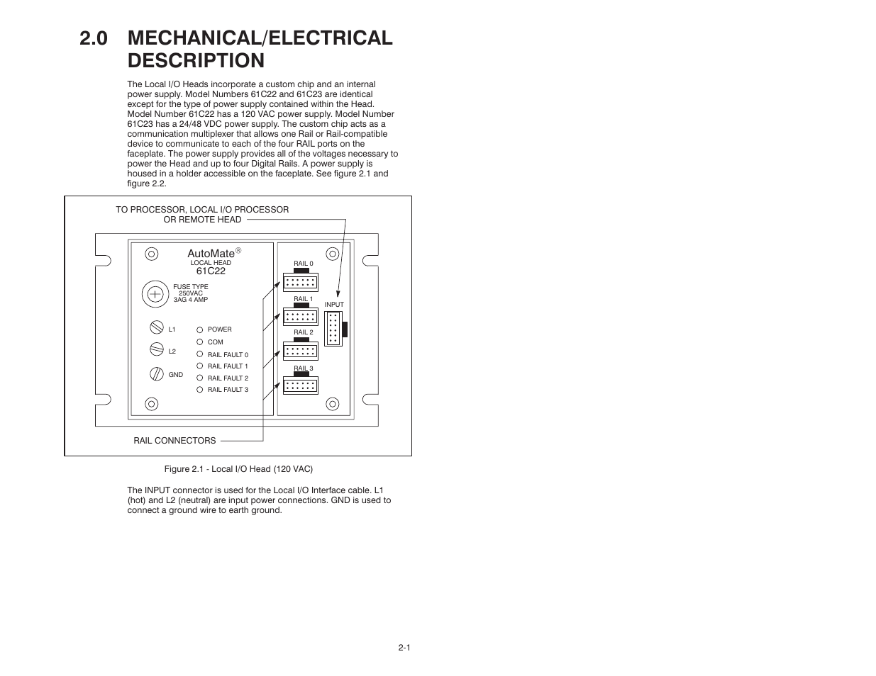 0 mechanical/electrical description | Rockwell Automation 61C23 AutoMate Local I/O Head User Manual | Page 9 / 26