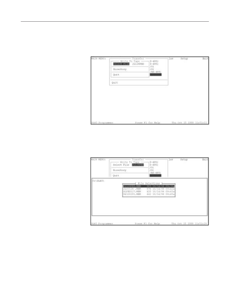 Writing a file to tape | Rockwell Automation 2706-LSW DL40 PLUS OFFLINE PROG.SFTWR.USER MANUAL User Manual | Page 105 / 149