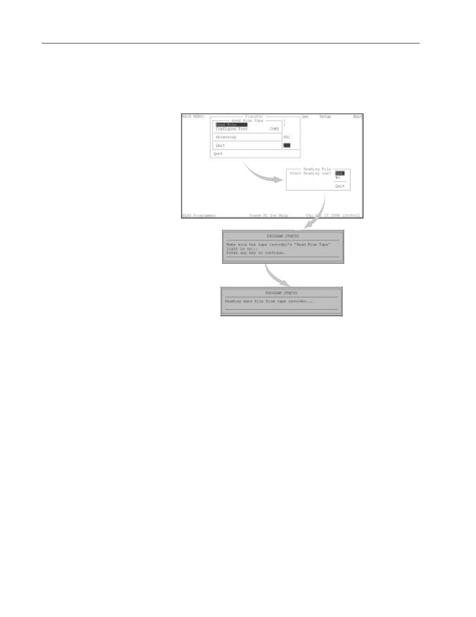 Reading a file from tape | Rockwell Automation 2706-LSW DL40 PLUS OFFLINE PROG.SFTWR.USER MANUAL User Manual | Page 107 / 149