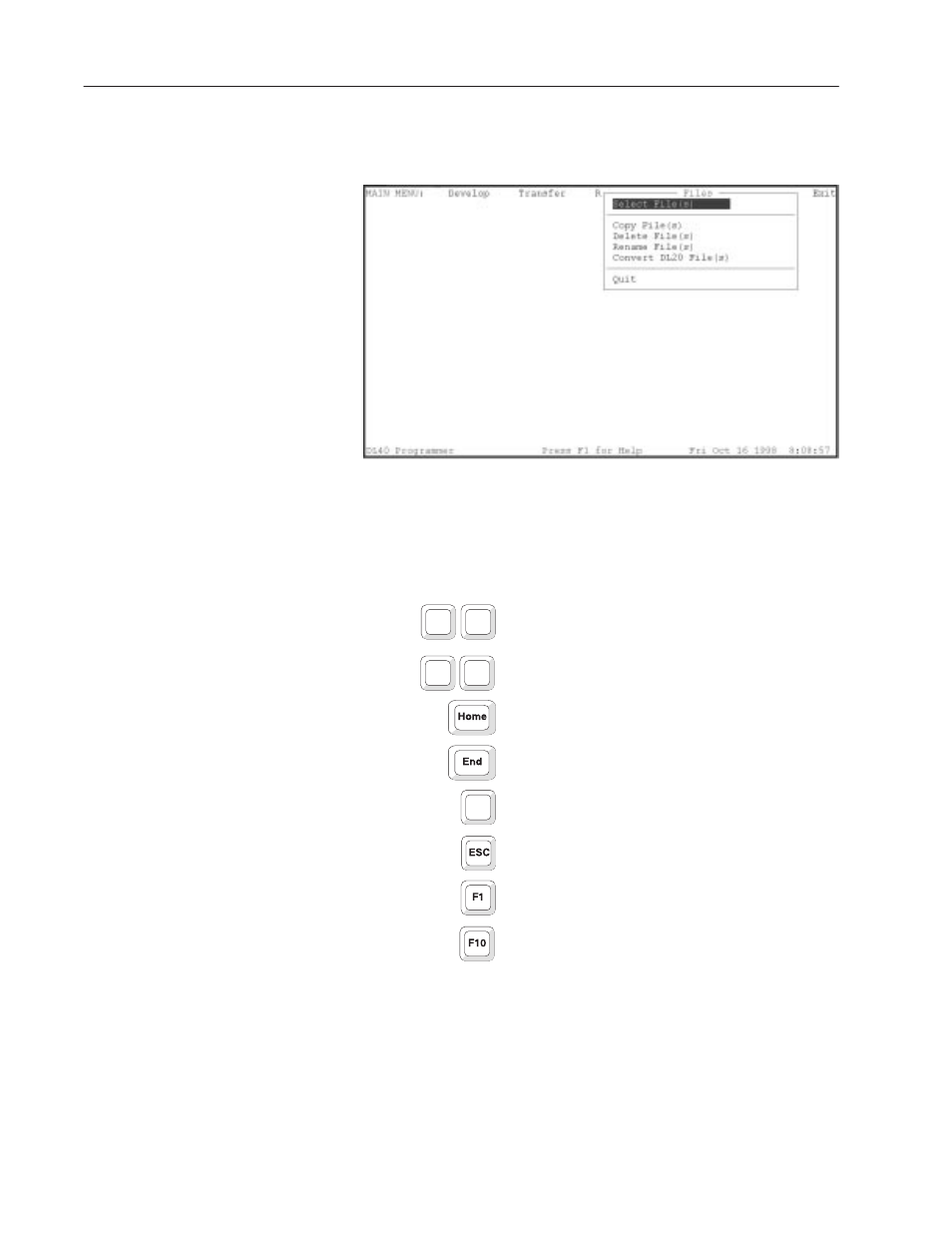 Files menu | Rockwell Automation 2706-LSW DL40 PLUS OFFLINE PROG.SFTWR.USER MANUAL User Manual | Page 115 / 149