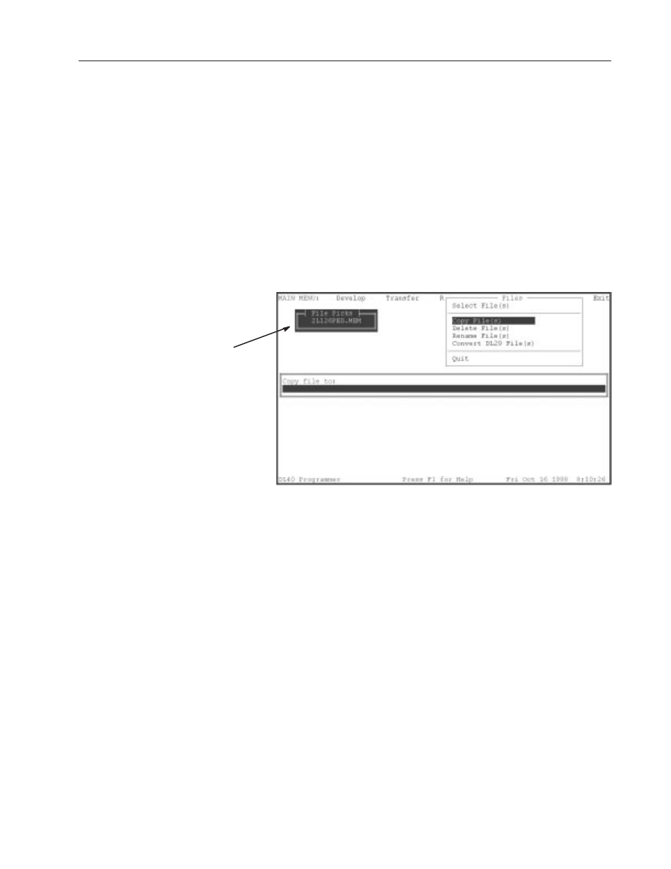 Copy file(s) | Rockwell Automation 2706-LSW DL40 PLUS OFFLINE PROG.SFTWR.USER MANUAL User Manual | Page 118 / 149