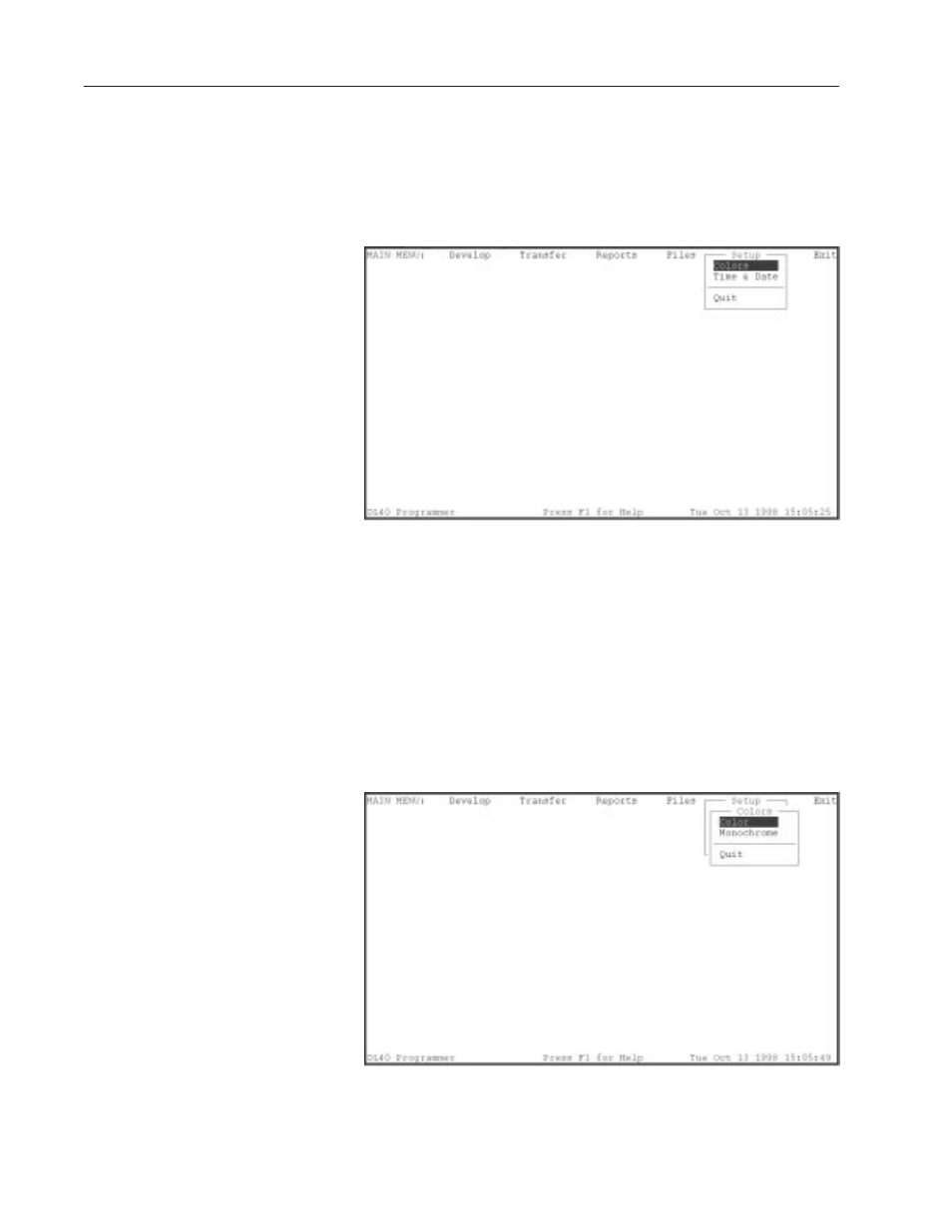 Setup menu | Rockwell Automation 2706-LSW DL40 PLUS OFFLINE PROG.SFTWR.USER MANUAL User Manual | Page 39 / 149