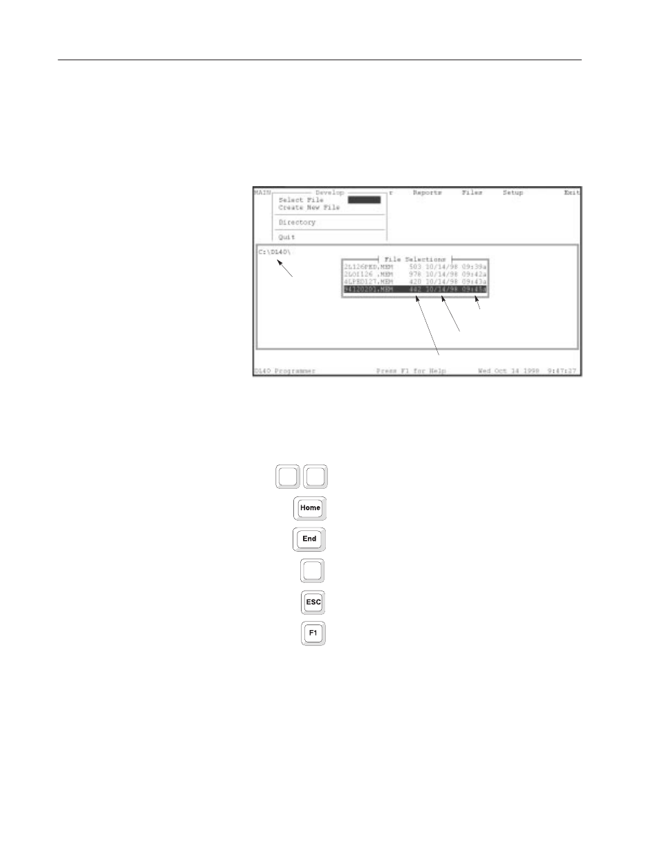 File selections screen | Rockwell Automation 2706-LSW DL40 PLUS OFFLINE PROG.SFTWR.USER MANUAL User Manual | Page 46 / 149