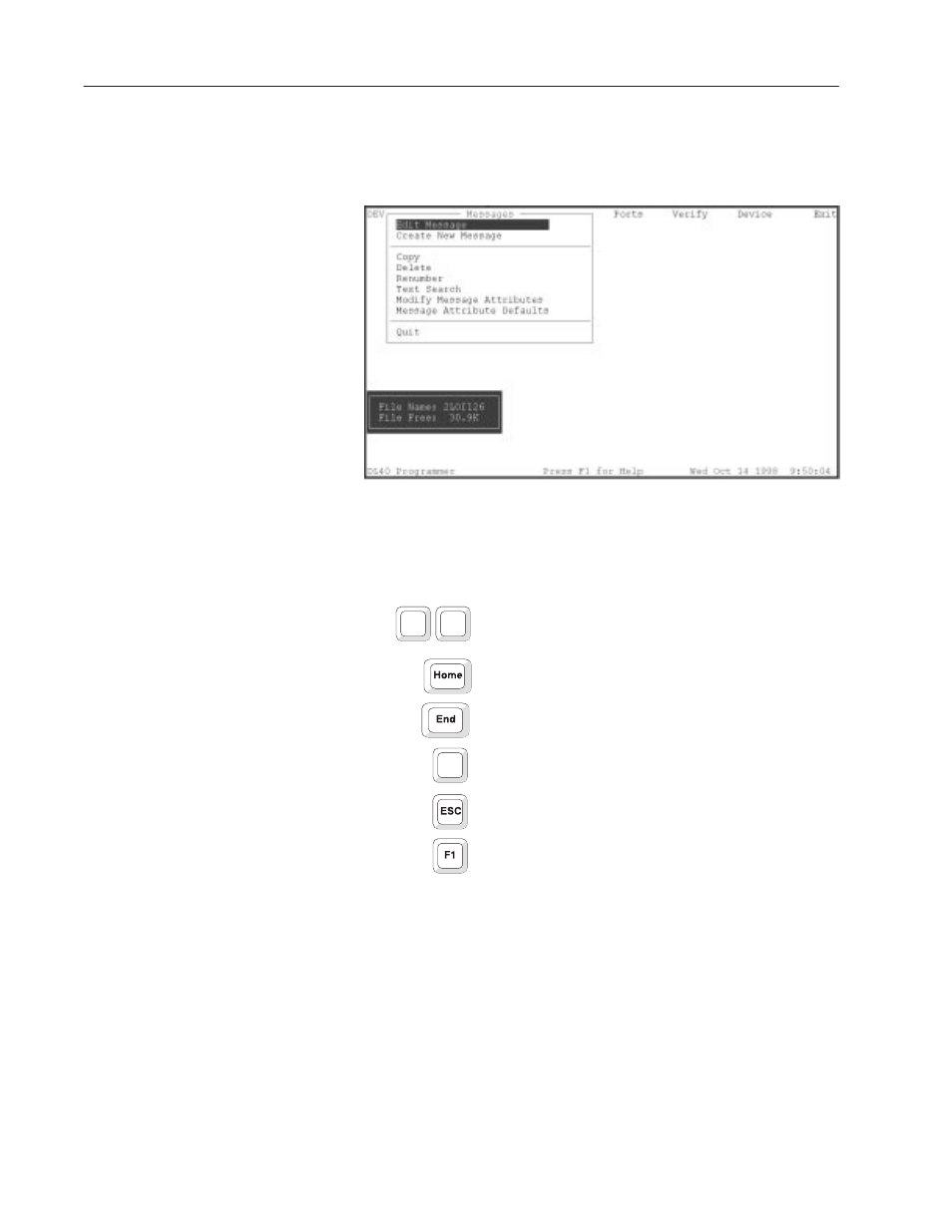 Messages menu | Rockwell Automation 2706-LSW DL40 PLUS OFFLINE PROG.SFTWR.USER MANUAL User Manual | Page 50 / 149