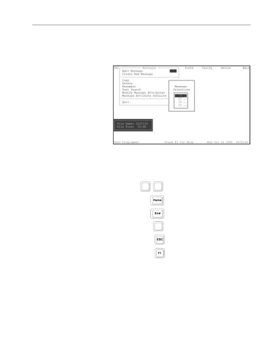 Edit message screen | Rockwell Automation 2706-LSW DL40 PLUS OFFLINE PROG.SFTWR.USER MANUAL User Manual | Page 51 / 149