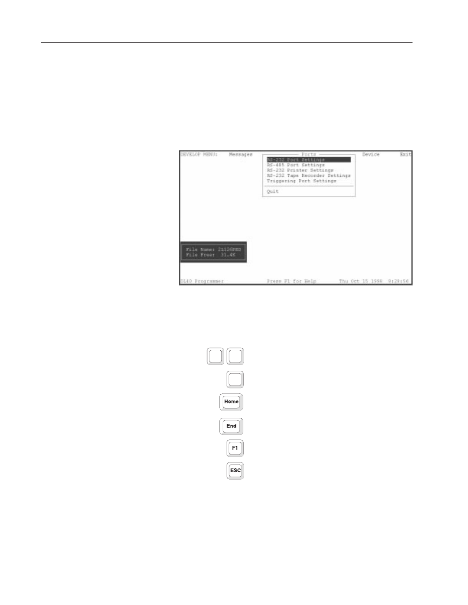 Ports menu | Rockwell Automation 2706-LSW DL40 PLUS OFFLINE PROG.SFTWR.USER MANUAL User Manual | Page 78 / 149