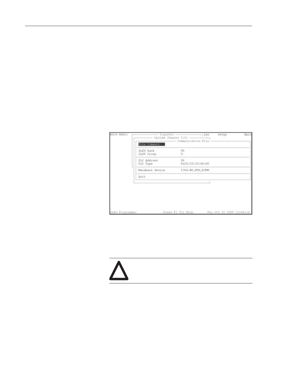 Creating a new communications file | Rockwell Automation 2706-LSW DL40 PLUS OFFLINE PROG.SFTWR.USER MANUAL User Manual | Page 99 / 149