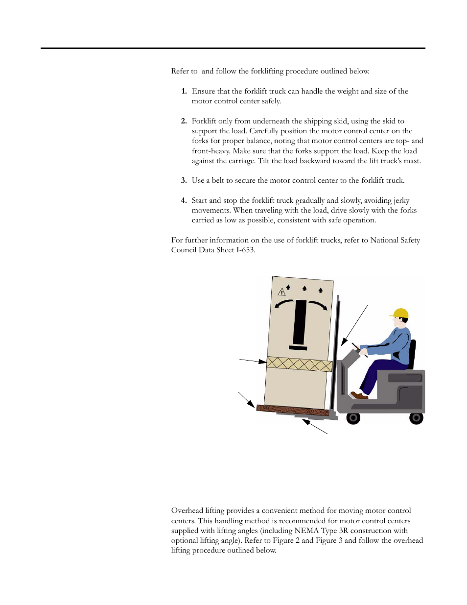 Overhead lifting | Rockwell Automation 2100 Receiving, Handling, and Storing MCCs User Manual | Page 3 / 12