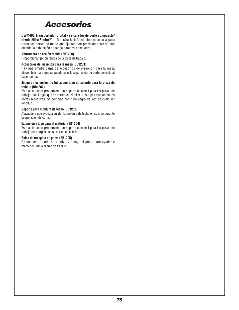 Accesorios | Bosch 3912 User Manual | Page 75 / 84