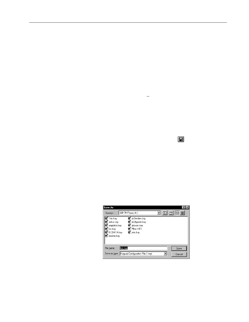 Saving keypad configurations | Rockwell Automation 6180 Keypad Configuration Utility Floppy Disk Drivers (for 6180 Industrial Computer User Manual | Page 19 / 24