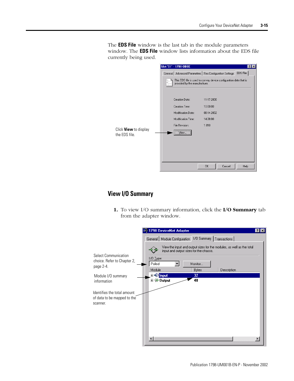 View i/o summary | Rockwell Automation 1798-IB4 FlexArmor User Manual User Manual | Page 43 / 72