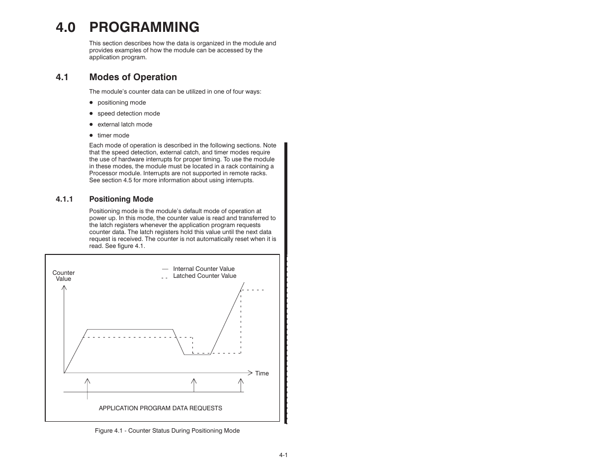 0 programming, 1 modes of operation | Rockwell Automation 57C421B Pulsetach Input Module/DCS 5000/AutoMax User Manual | Page 23 / 70