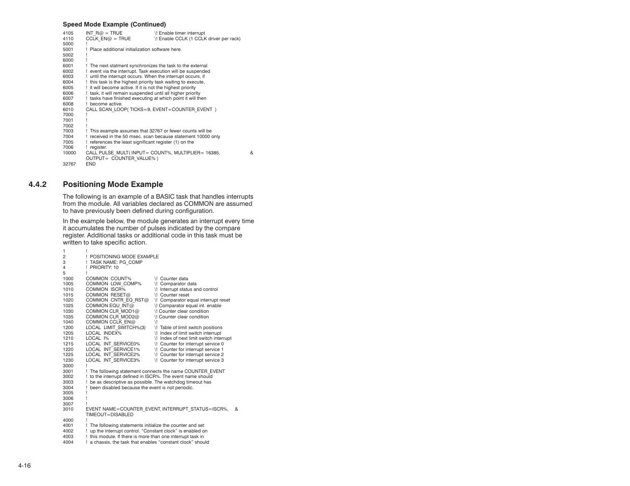 2 positioning mode example | Rockwell Automation 57C421B Pulsetach Input Module/DCS 5000/AutoMax User Manual | Page 38 / 70