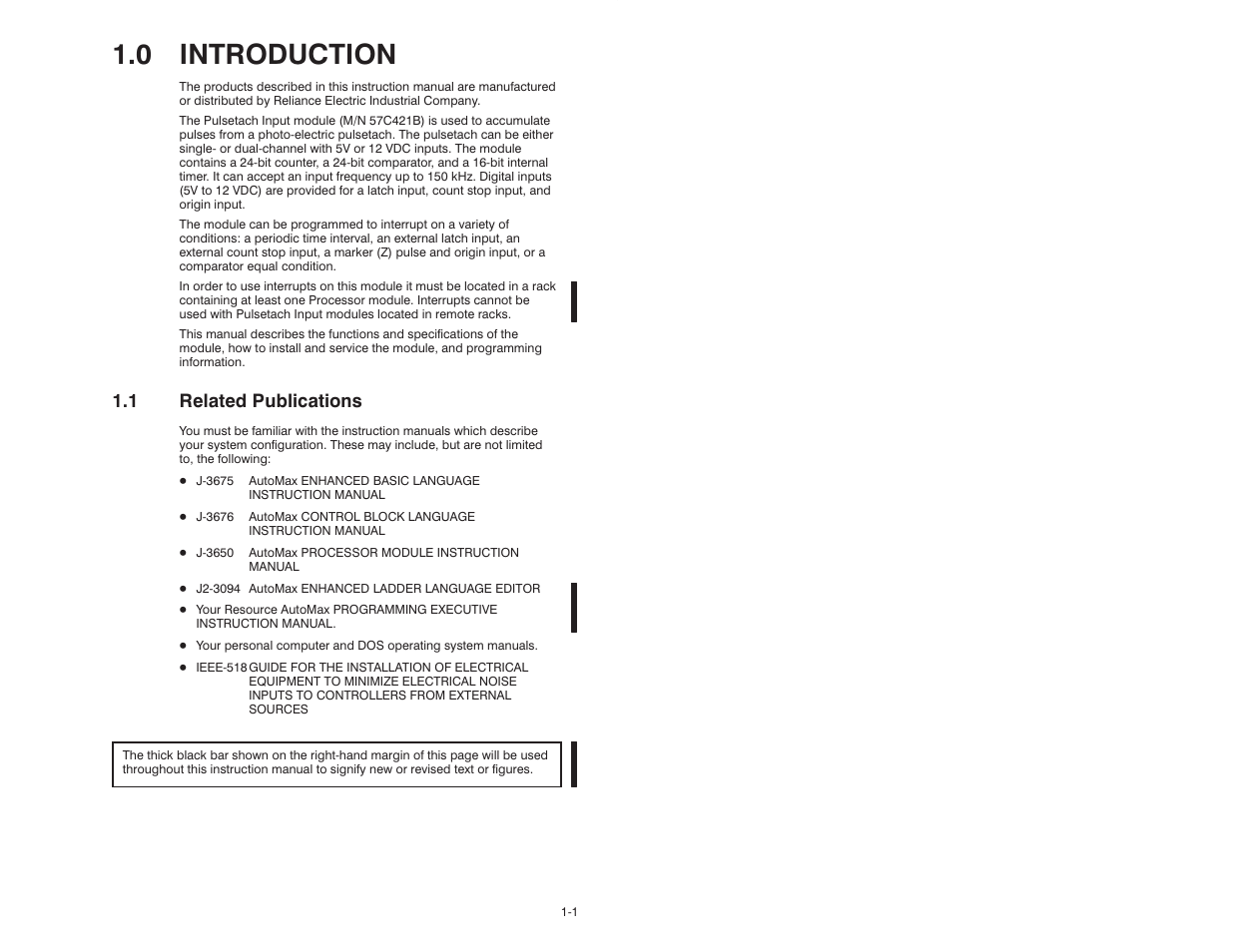 0 introduction, 1 related publications | Rockwell Automation 57C421B Pulsetach Input Module/DCS 5000/AutoMax User Manual | Page 7 / 70