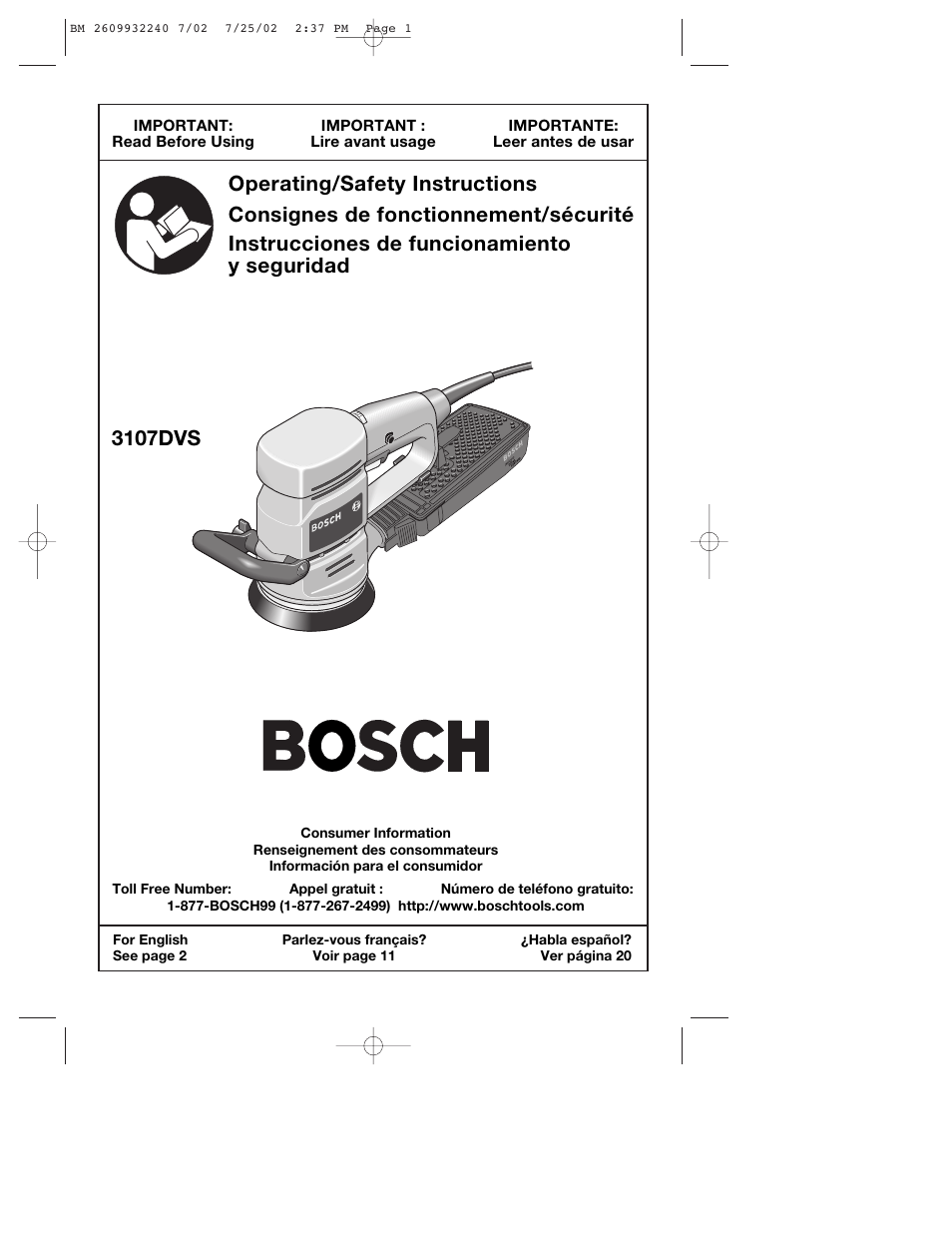 Bosch 3107DVS User Manual | 32 pages