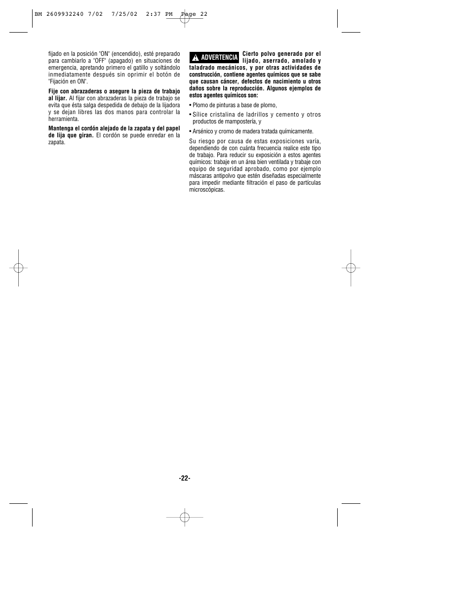 Bosch 3107DVS User Manual | Page 22 / 32