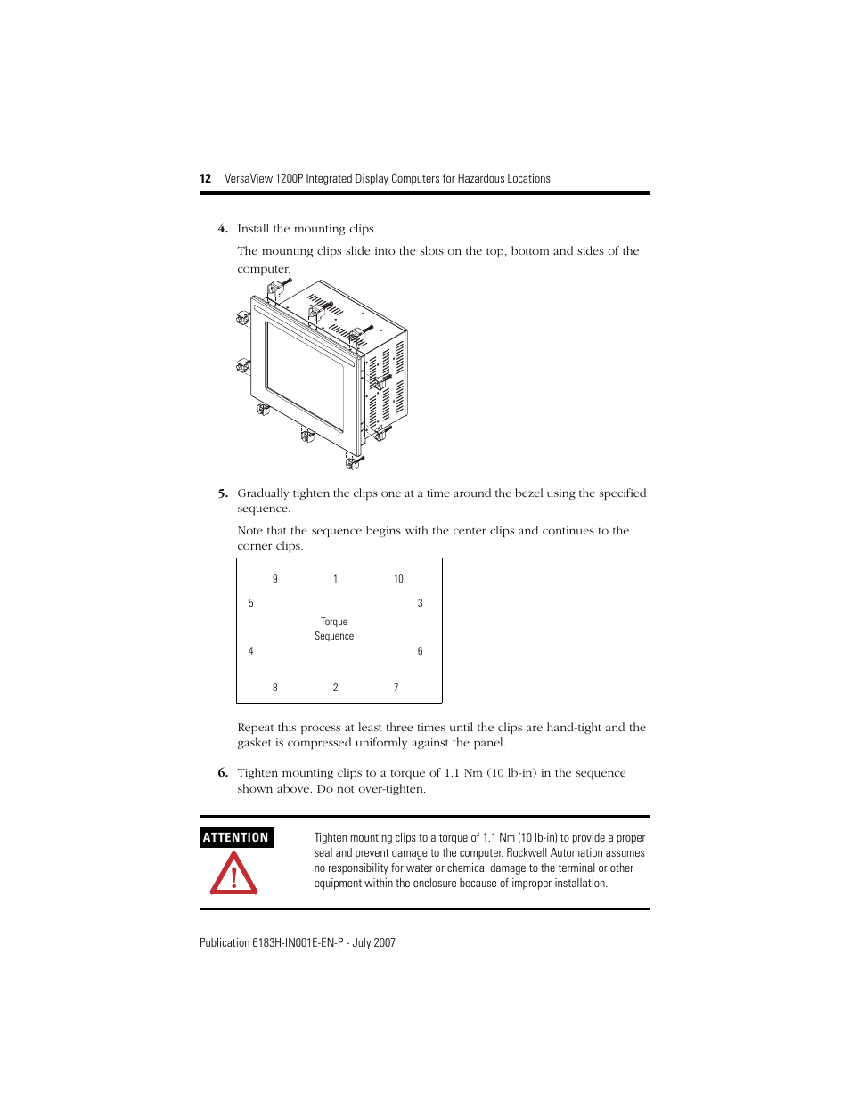 Rockwell Automation VersaView 1200P Integrated Display Computers for Hazardous Locations User Manual | Page 12 / 24