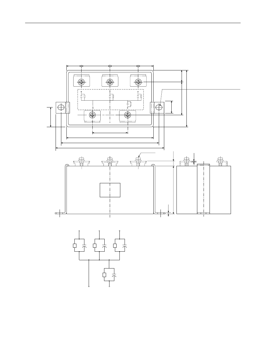 Outline drawing of the harmonic filters | Rockwell Automation 8720MC 8720MC Regenerative Power Supply User Manual User Manual | Page 122 / 136