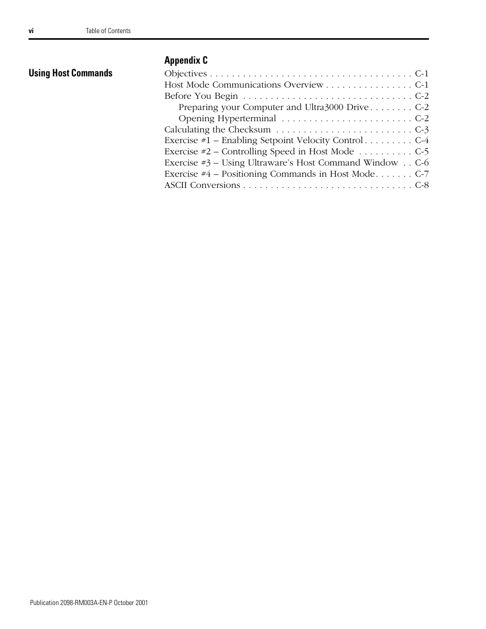 Rockwell Automation 2098-DSD-xxx Ultra3000 Host Commands for Serial Interface User Manual | Page 8 / 176