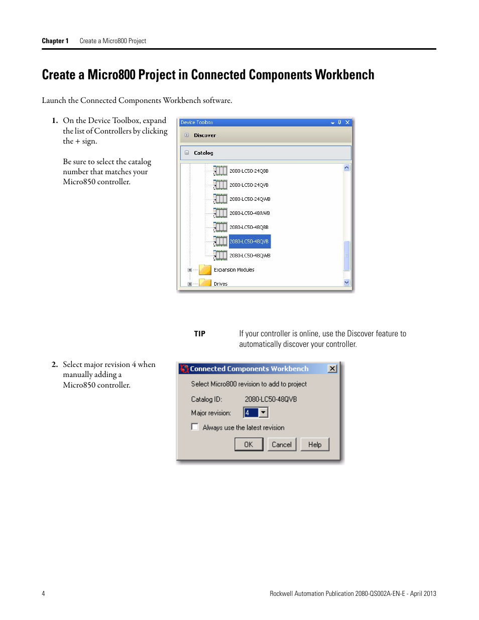 Rockwell Automation 2080-LC50 Micro800 Controllers: Getting Started with CIP Client Messaging User Manual | Page 10 / 62