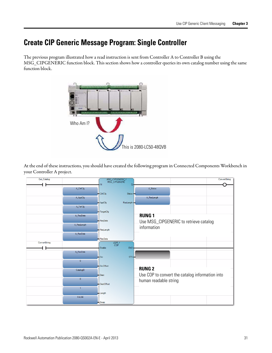 Rockwell Automation 2080-LC50 Micro800 Controllers: Getting Started with CIP Client Messaging User Manual | Page 37 / 62