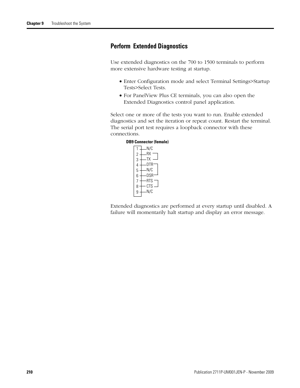 Perform extended diagnostics | Rockwell Automation 2711P PanelView Plus Terminal User Manual User Manual | Page 210 / 246