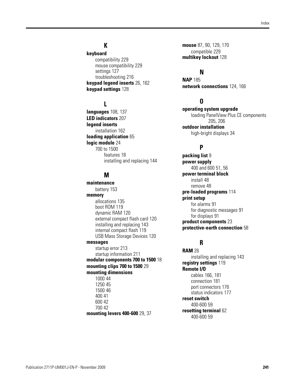 Rockwell Automation 2711P PanelView Plus Terminal User Manual User Manual | Page 241 / 246