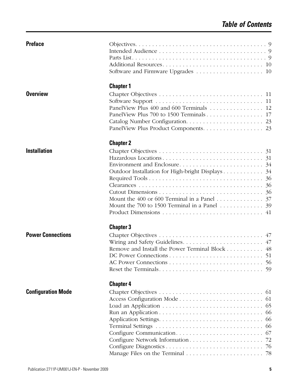 Rockwell Automation 2711P PanelView Plus Terminal User Manual User Manual | Page 5 / 246