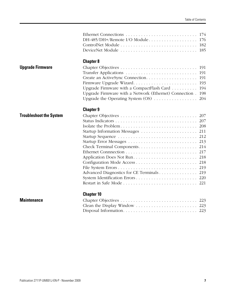Rockwell Automation 2711P PanelView Plus Terminal User Manual User Manual | Page 7 / 246