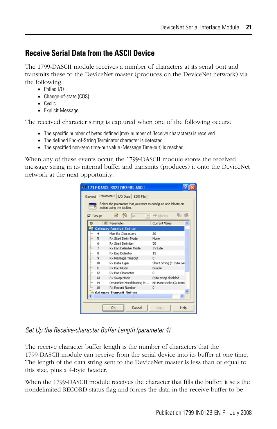Receive serial data from the ascii device | Rockwell Automation 1799-DASCII DeviceNet Serial Interface User Manual | Page 21 / 36