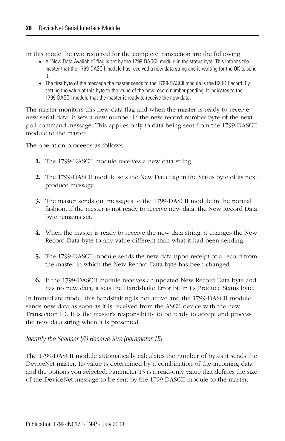 Rockwell Automation 1799-DASCII DeviceNet Serial Interface User Manual | Page 26 / 36