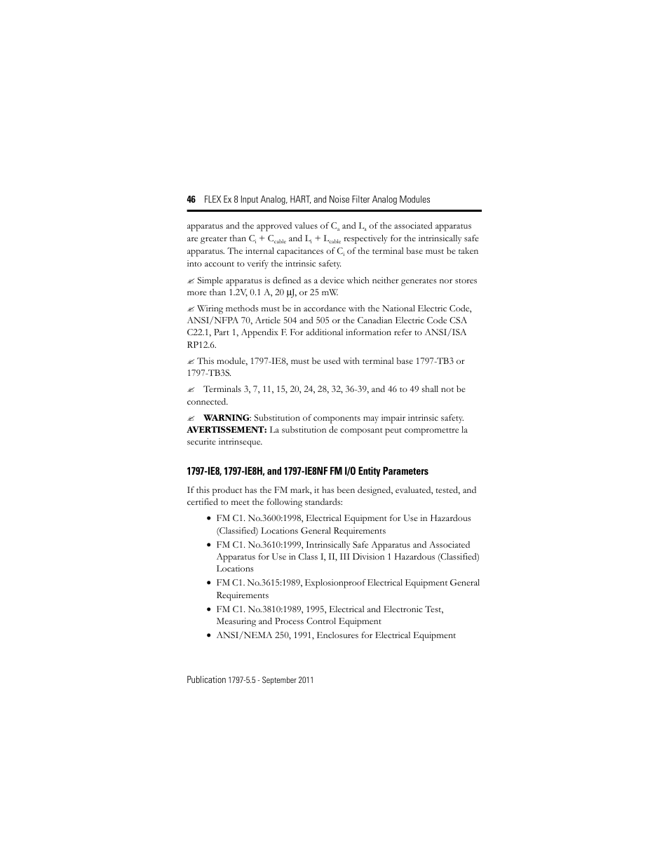 Rockwell Automation 1797-IE8NF FLEX Ex 8 Input Analog, HART and Noise Filter Module User Manual | Page 46 / 52