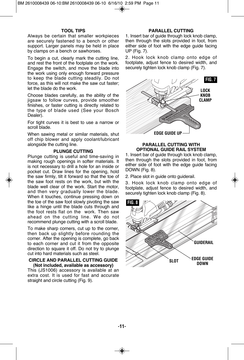 Bosch JS470E User Manual | Page 11 / 40