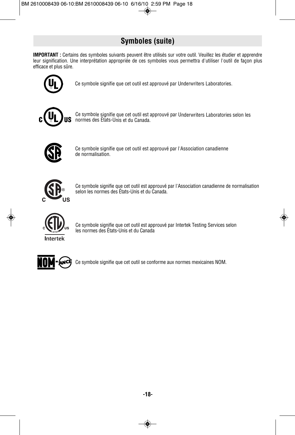 Symboles (suite) | Bosch JS470E User Manual | Page 18 / 40