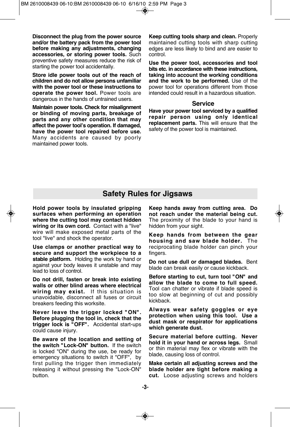 Safety rules for jigsaws | Bosch JS470E User Manual | Page 3 / 40