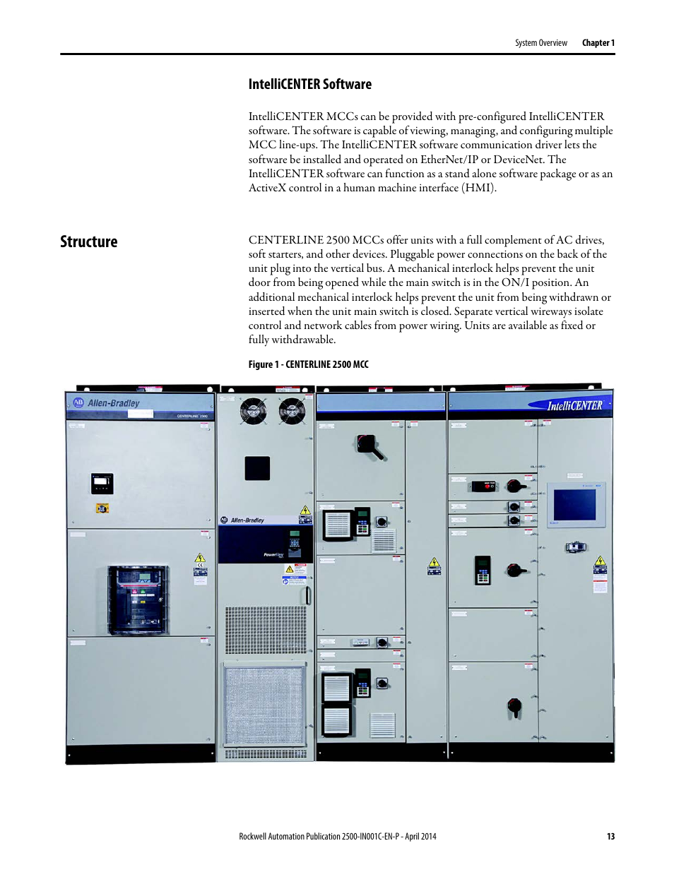 Intellicenter software, Structure | Rockwell Automation 2500 CENTERLINE Motor Control Centers Installation Manual User Manual | Page 13 / 100