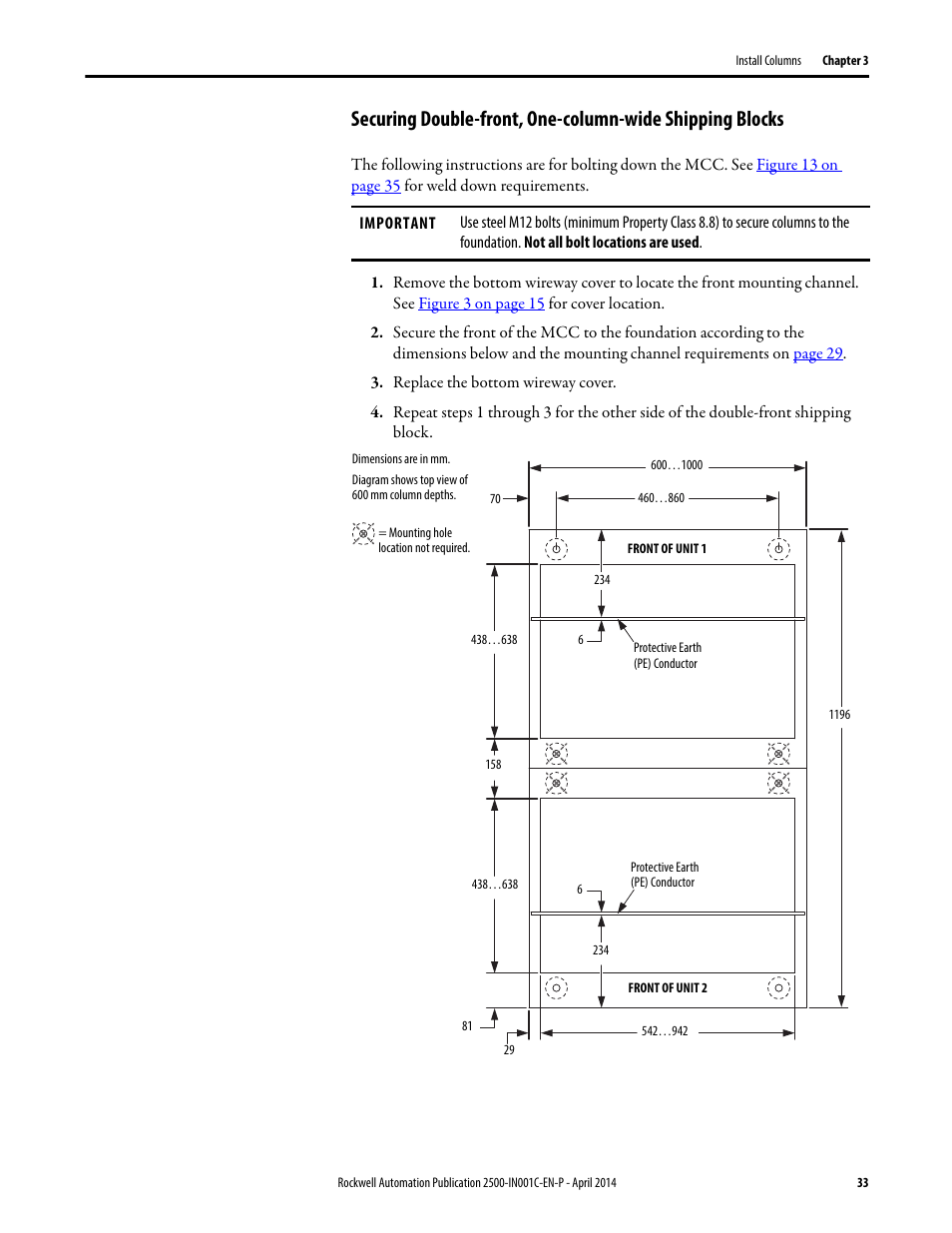 Rockwell Automation 2500 CENTERLINE Motor Control Centers Installation Manual User Manual | Page 33 / 100