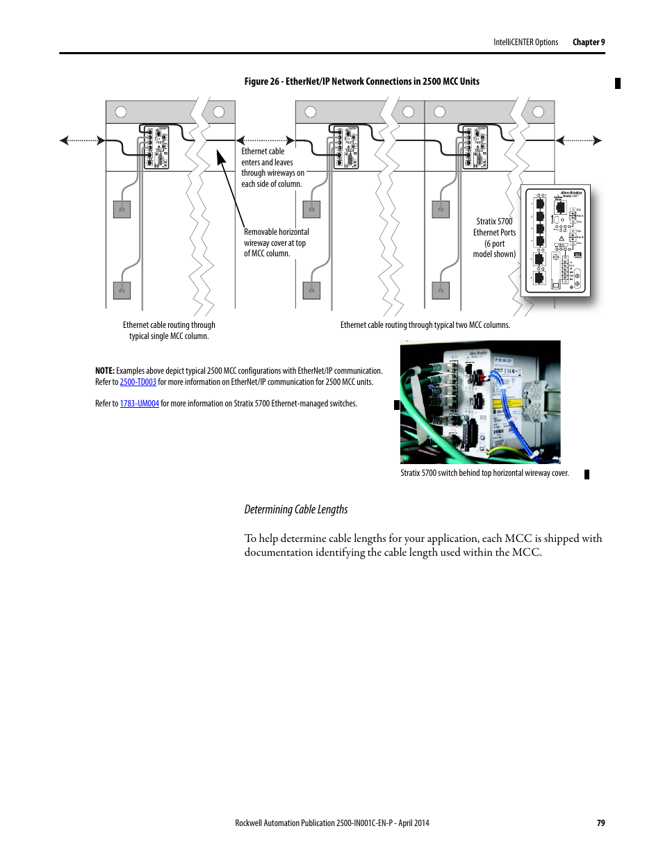 Determining cable lengths | Rockwell Automation 2500 CENTERLINE Motor Control Centers Installation Manual User Manual | Page 79 / 100